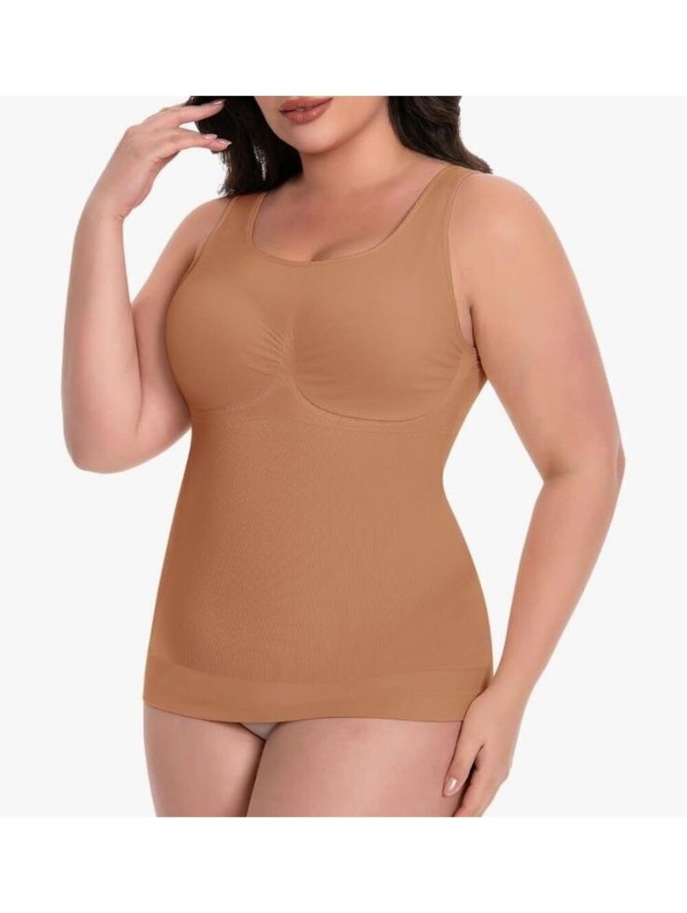 Werena Women's Shapewear Shaping Tank Top with Built-in Bra, XXL, Beige